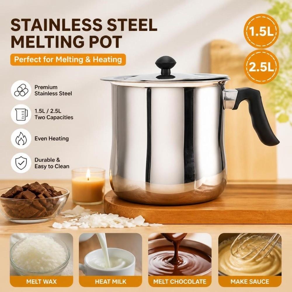 Stainless Steel Bee Wax Melting Pot Heatproof Wax Making Pot Bee Wax Pouring Pot Beekeeping