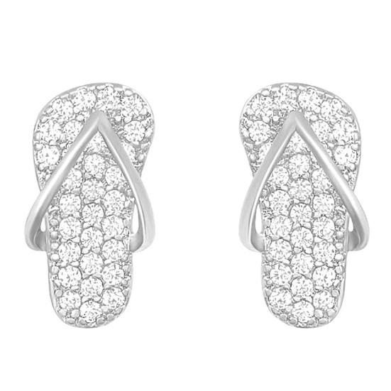 Креативные серьги Стильные из сплава Милые серьги-гвоздики в форме тапочек для женщин серебряный