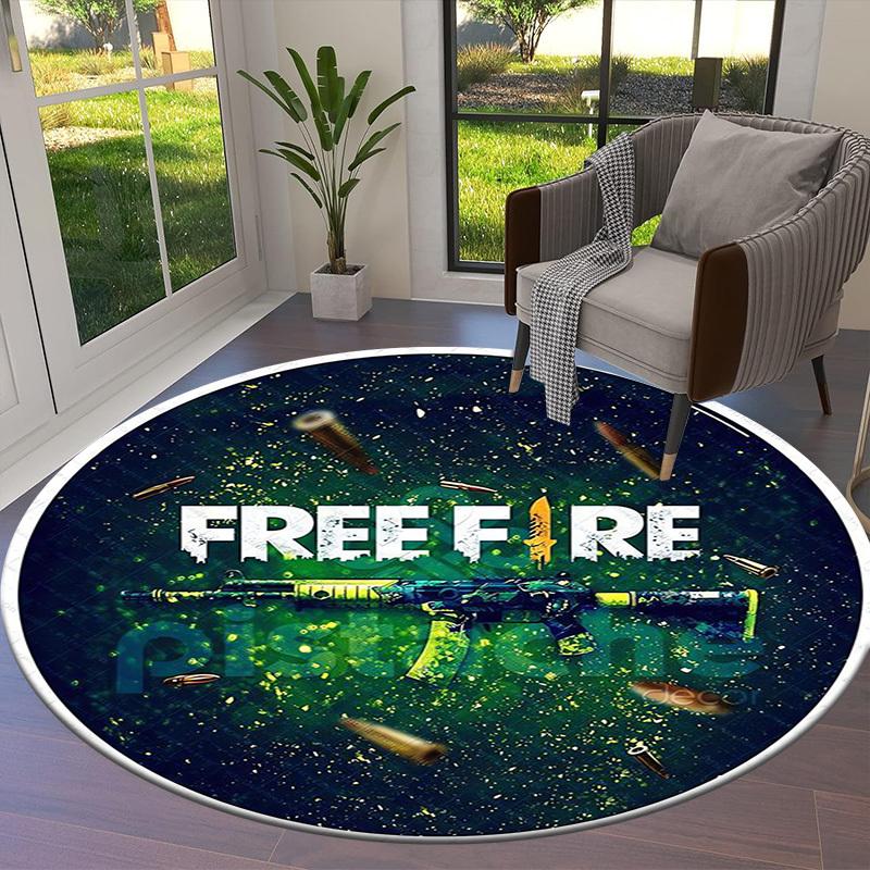 1pc Free Fire Weapon Roundel Round Carpet, Made of Polyester,Perfect for Decorating Office Chairs, Living Rooms,Vibrant Decorative Rug