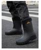 Men's Waterproof Mid-Calf Rain Boots - Non-Slip, Thickened, Pull-On, Casual Korean Style.