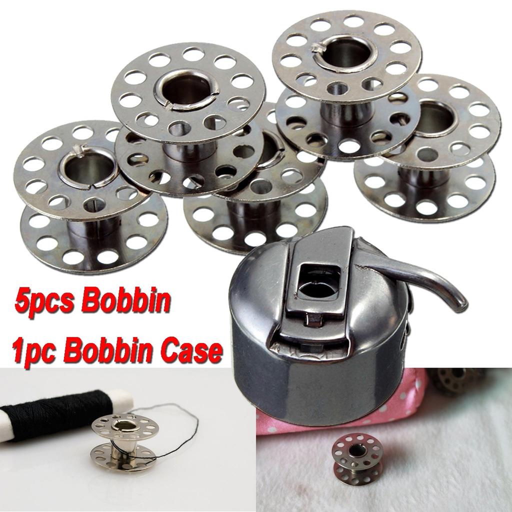25 Pcs Metal Bobbin Spool Sewing Machine Spools with case Fit Most Brands for Brother Janome Singer