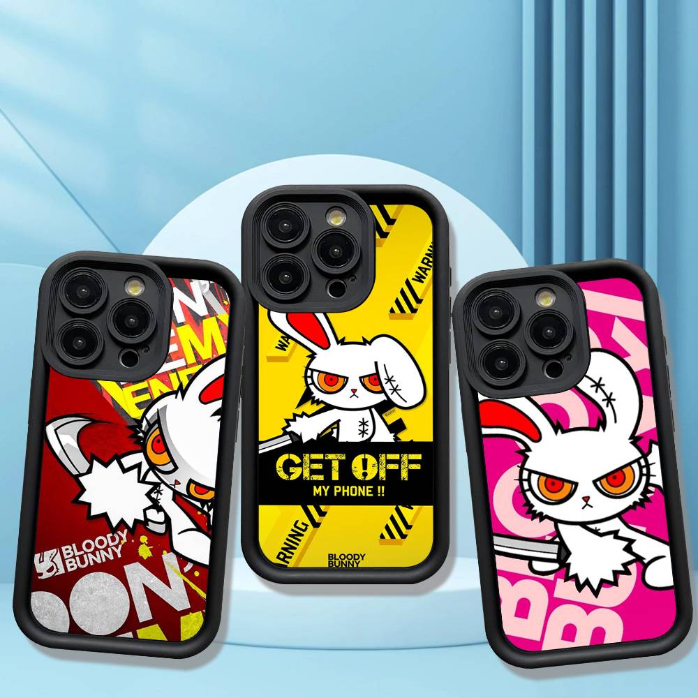 Anime B-Bloody Bunny Silicone Soft Phone Case For IPhone 17 16 14 13 12 11 15 Pro Max Plus Air Cover