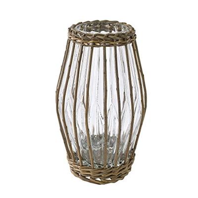 SPICE OF LIFE FONTAINE Basketweave Flower Vase, Long, 17cm Diameter, 30cm Height, LYGN1010