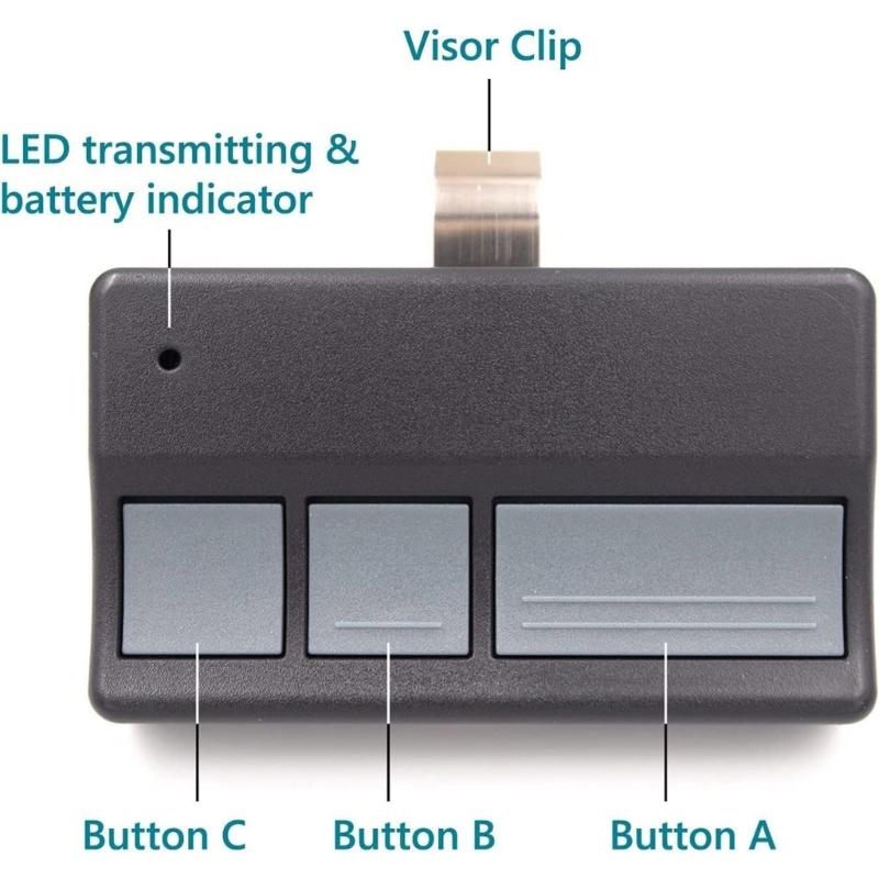2 Pack Garage Door Remote Control Garage Door Opener Plastic Remote Suitable for Various Models with Secure Coding