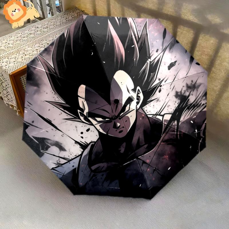 Padrão Dragon Ball, guarda-chuva de dobra automática, design portátil e dobrável, 8 varetas, um presente de Natal ou aniversário.
