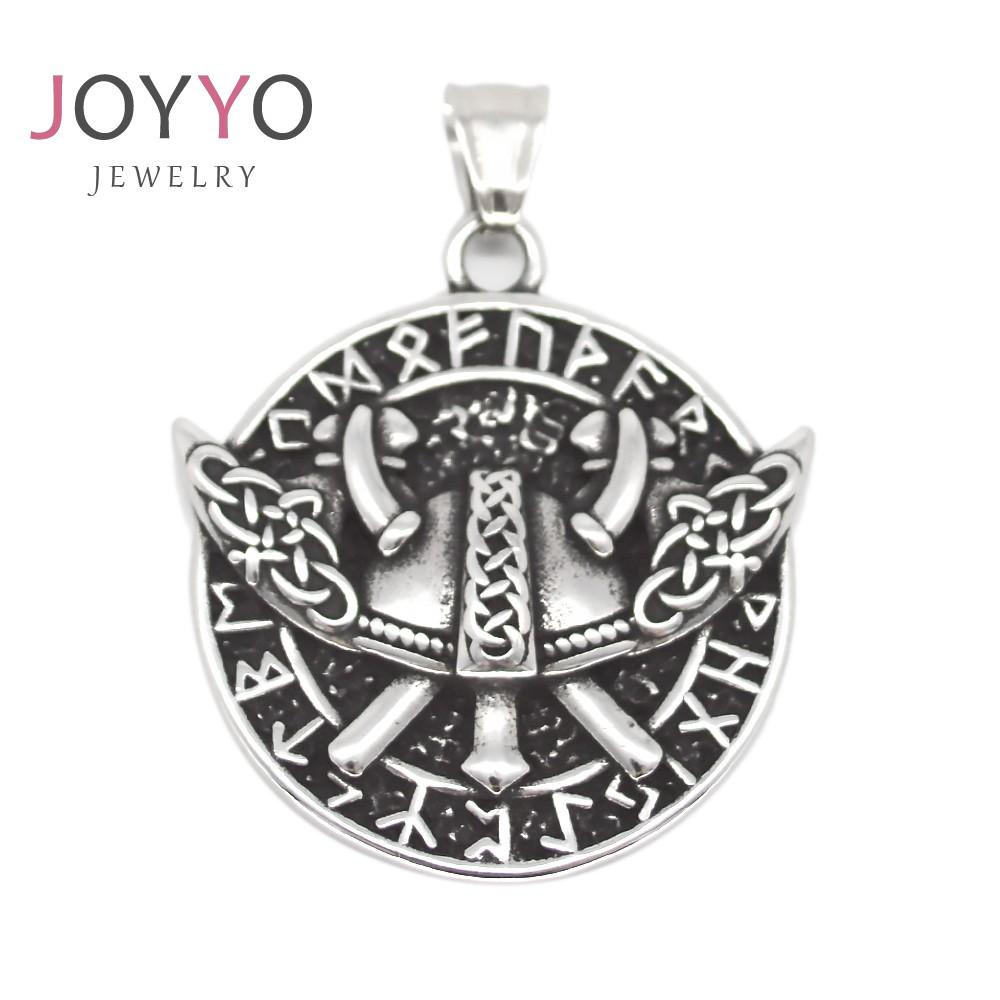 Vintage Men s Slavic Viking Wolf  Rune Amulet Round Pendant Nordic Souvenirs Gift Stainless Steel Viking Jewelry retro