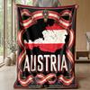 Austria Football Printed Flannel Blanket Skin Friendly Warm Decorative Throw for Indoor Couch Bed Daily Use