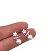 Silver Needle Zirconia Stud Earrings - Korean Style, Fashionable, Light Luxury, High-End Feel with Pearl Design.