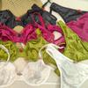 4 Color Fashion Women Lingerie Set Sexy Lace Ultra Thin Comfort Bra French Silk Satin Underwear Bralette Ladies Bras and Thongs