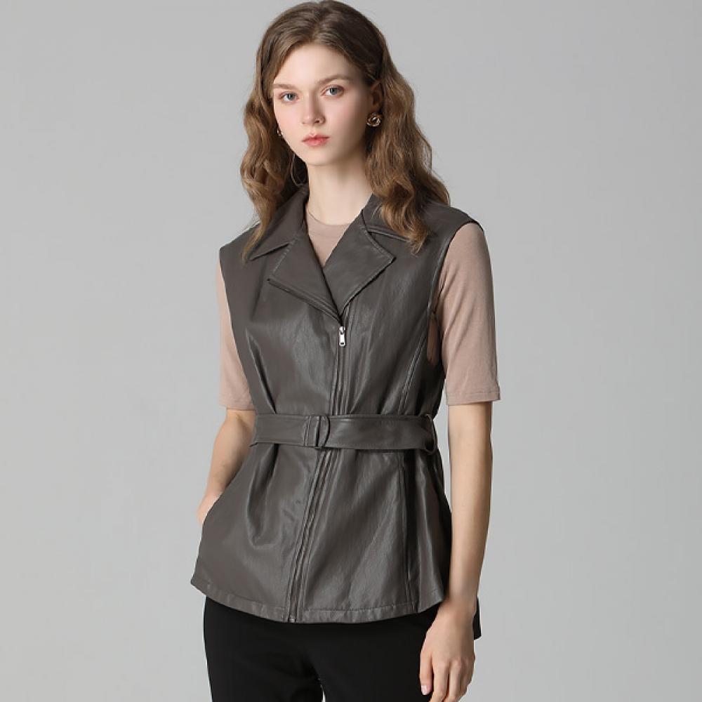 

She S Miss Кожаный жилет с поясом Цена аренды 268 000 вон Light brown (LW)/66