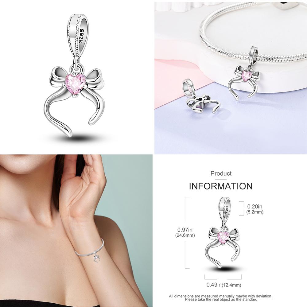 Charms Copper Pink Series Perfume Bead Pendant Jewelry Fit Original Bracelet Plata For Women Diy Party