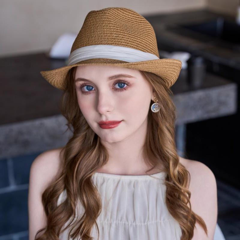 

Новая шляпа от солнца, шляпа от солнца, для путешествий на море, закрывающая лицо и открывающая лицо, маленькая универсальная соломенная шляпа one size fits all коричневый