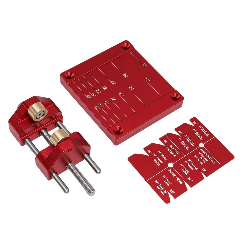 Chisel Sharpening Angle Setter Easy Honing Guide System Adjustable 5 32 to 3 Inch Woodworking Tools Red