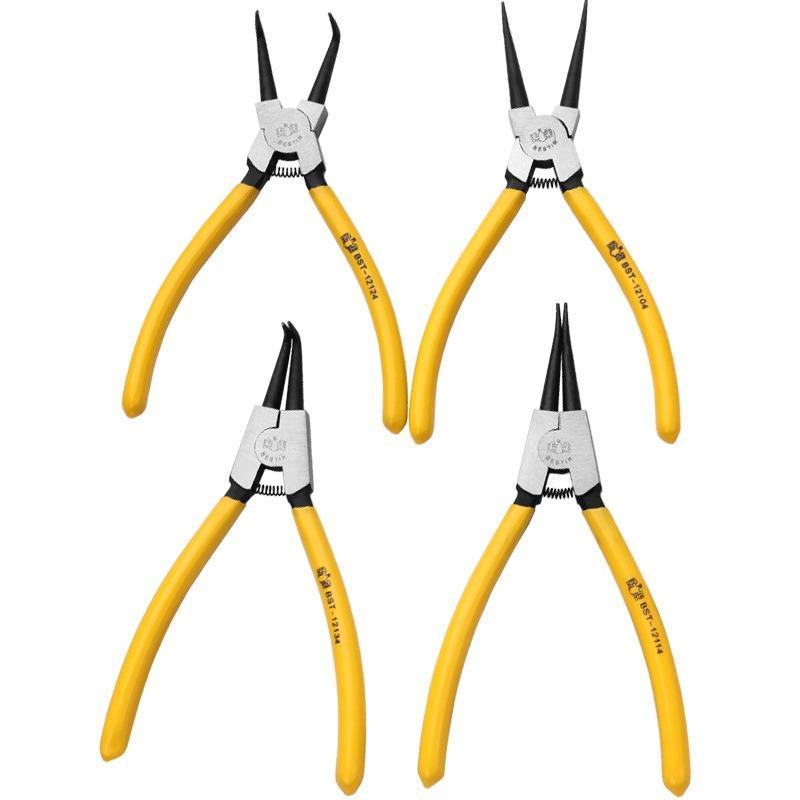 Eagle Ring Pliers Set: Internal/External, Straight/Bent, Dual-Purpose, Multi-Function Spring Retaining Pliers