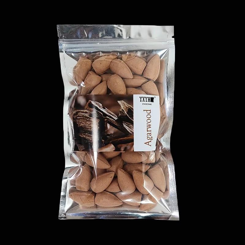 50pcs/bag Natural Backflow Incense Cones Sandalwood Lavender Mixed Scents for Home Waterfall Incense Smoke Reflux Tower Incense