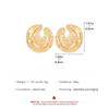 Exaggerated Metal Geometric Texture Stud Earrings for Women Vintage Gold Color Irregular Personality Earring Jewelry Party Gifts