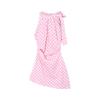 Pink Off-the-shoulder Sleeveless Neck Plaid Dress Children's Summer New Bow Hip Skirt