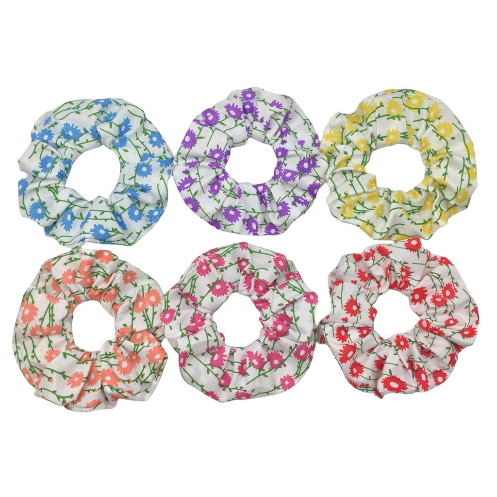 6 Stück/Los Haargummis Elastisches Band Damen Halter Gummiband Zubehör Chiffon Sonnenblume Gänseblümchen Blume Niedliche Kopfbedeckung