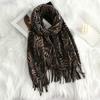 Sexy Zebra-stripe Tassels Shawl Imitation Cashmere Thickened Foulard Pashmina Hijabs Windproof Lady Scarves Wraps Neck Warmer