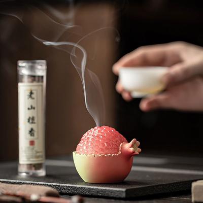 Chinese Style Pomegranate Incense Burner, Cloud Incense Holder for Sandalwood Agarwood Home Zen Decor