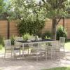 Garden Dining Set 7 pcs Light Grey Poly Rattan