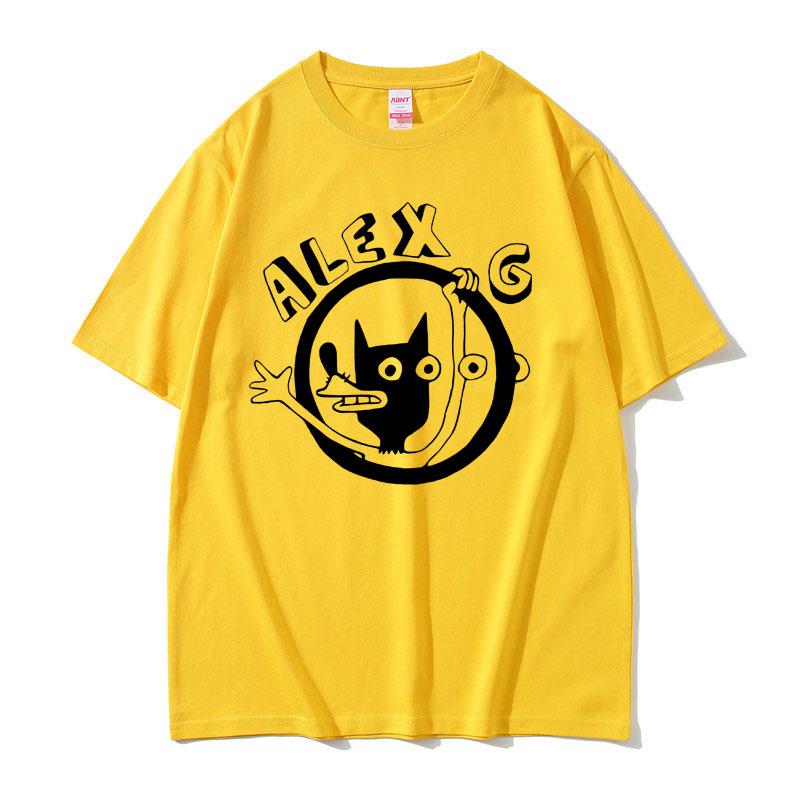 2025 Summer Singer Alex G Graphic Tshirt Men Women Fashion Cartoon Summer T-shirts Men's Casual 100% Pure Cotton Printed T-shirt