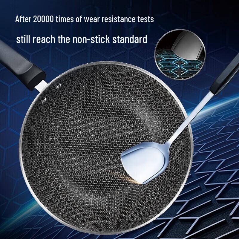 SUPOR 304 Edelstahl-Wok mit Antihaftbeschichtung