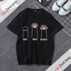 Schere Stein Papier Katzenkralle T-Shirt Kawaii Lustiger Grafikdruck Unisex T-Shirt Süßes feminines Shirt Locker bequemes Shirt