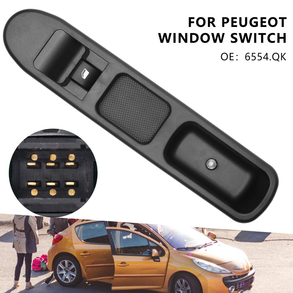Car Window Control Switch Front Passenger Side Electric Window Regulator Lifting Switch Panel OE 6654QK 6 PIN For Peugeot 207