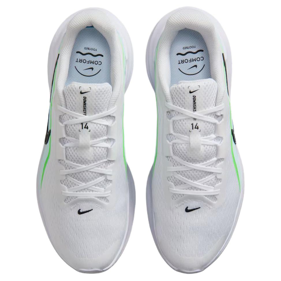 Nike Downshifter 14 Men White Glacier Blue Green Strike Black IB1895-100