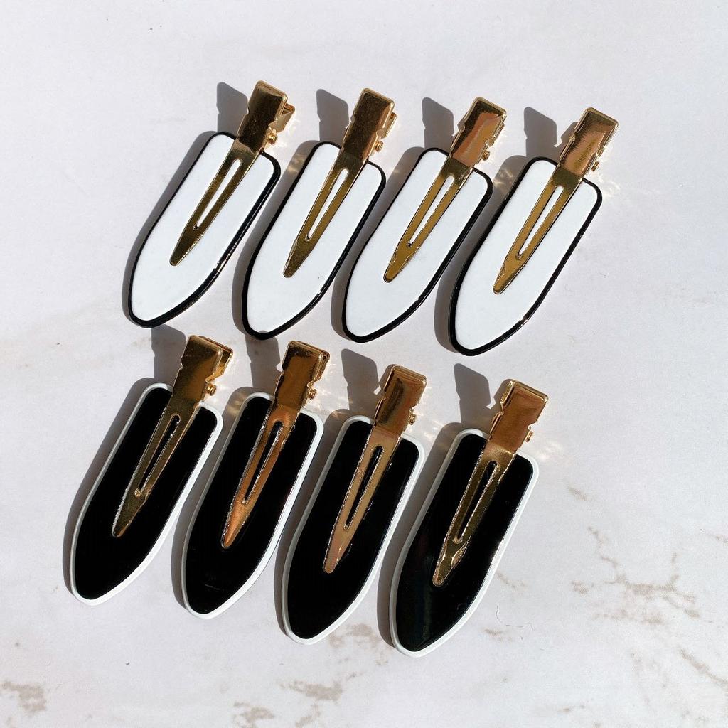 Set de 8 pinces à cheveux sans couture motif léopard pour filles et femmes en feuille d'acétate sans pli pour franges pince canard épingles à cheveux outil de coiffage maquillage qualité