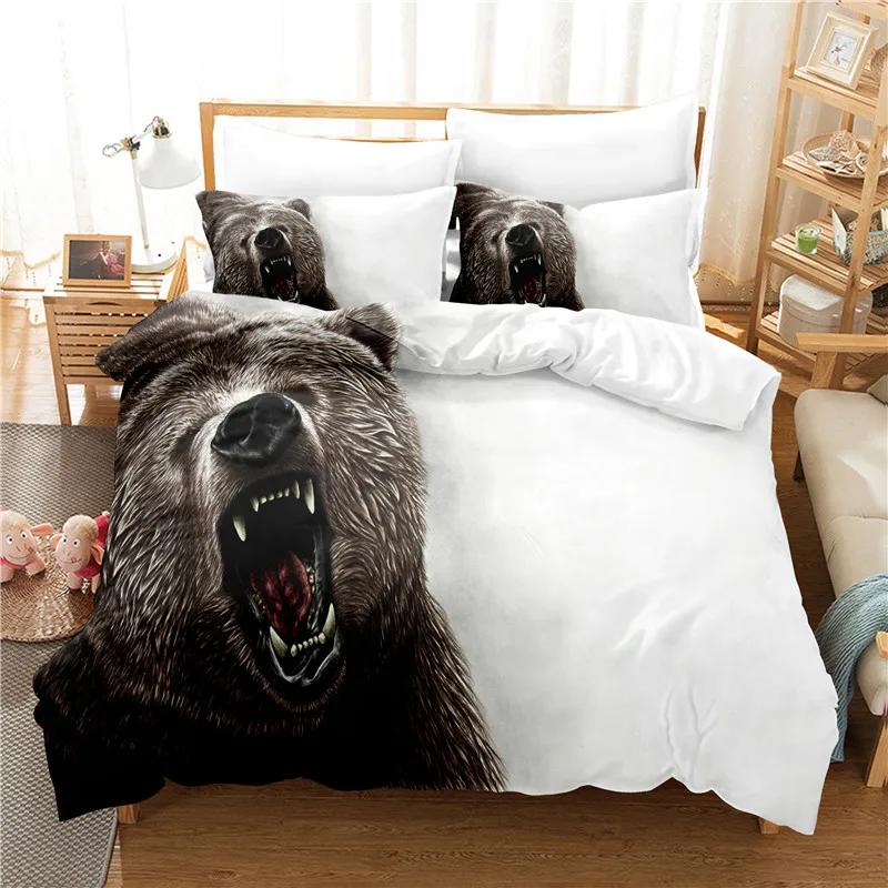 

3D Polar Bear Bedding Set King Size Bedroom China Air Express Duvet Cover With Pillowcases Housse De Couette 240X260 Customized EU single(135x200cm)
