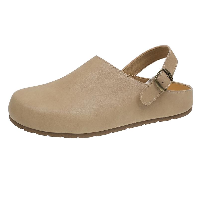 

Ретро Mori уродливые милые туфли женские 2025 весна новые две носки мокасины сумка головные тапочки ленивые одна педаль 40 белый