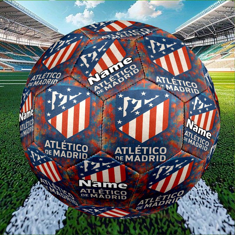 Custom Name Personalized Atletico Madrid-A Print Size 5 Soccer Ball Training & Match Football, for Team, Kicking, Gift for Football Enthusiasts