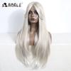 Noble Lace Front Wig Cosplay Straight Lace Wig 30 Inch White Wig Lace Part Wig For Women Synthetic Lace Front Heat Resistant Wig