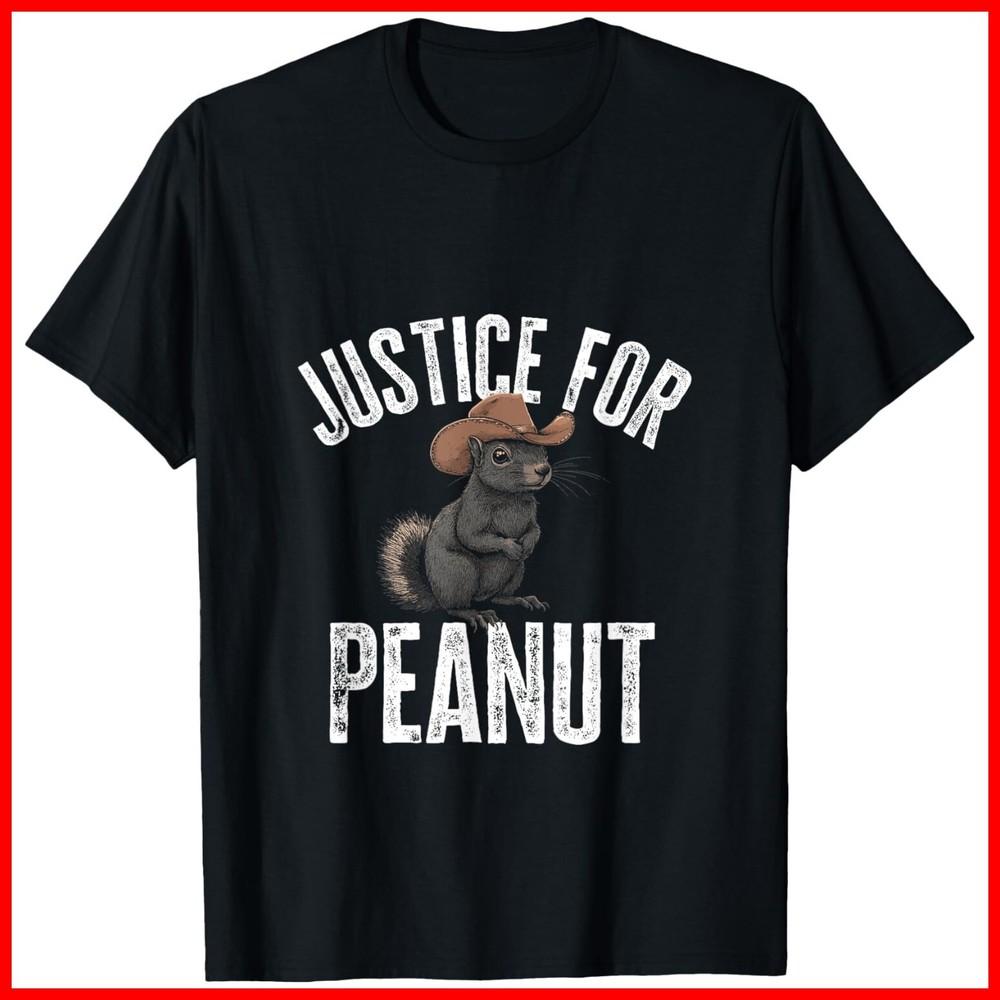 Justice For Peanut The Squirrel Tee - Peanut Squirrel Black Cotton T-Shirt Unisex T-Shirt XXXL