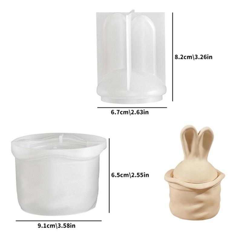 Silicone Craft Mold Rabbits Ear Shape Box Molds for Creating Candle Containers and Organizers Great for Handmade Gifts