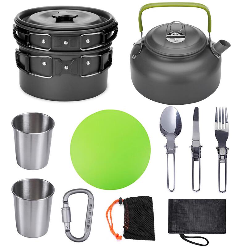 ZISIZ Outdoor Camping Teapot & Cookware Set with Cups