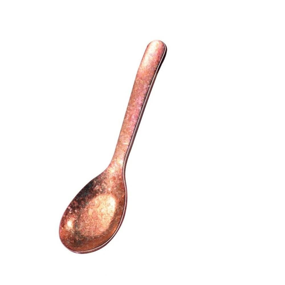 Mildew-proof Titanium Soup Spoon Rainbow Dessert Spoon Dining Spoon  Outdoor Picnic Flat Bottom RoseGold