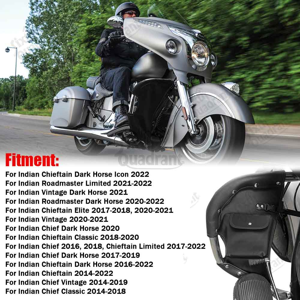Motorcycle Accessories Lowers Chaps Leg Warmer Wind Deflectors Engine Guard Leather Bag Black Fit For Indian Chieftain 2014-2022