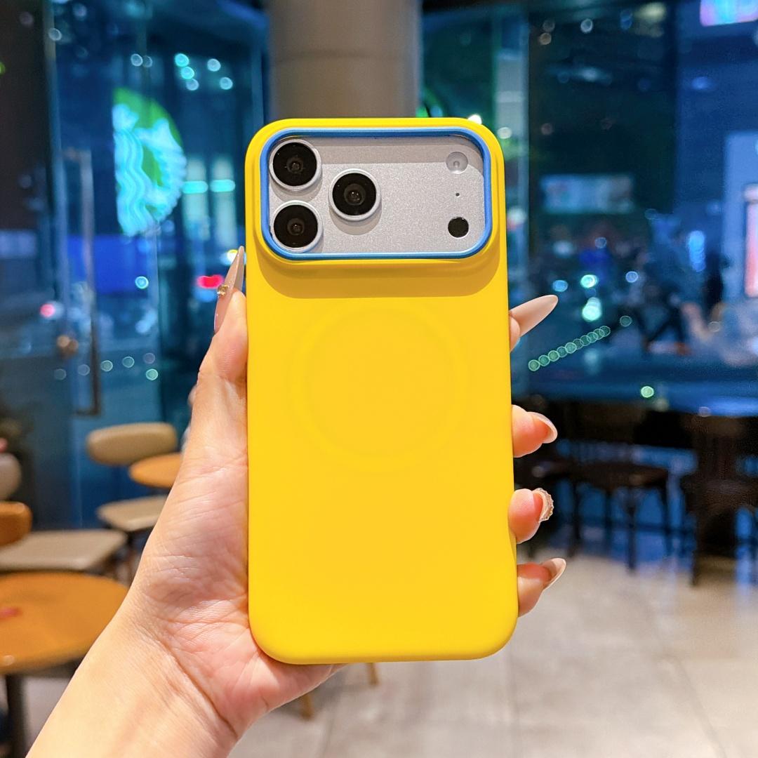

Чехол для iPhone 17 Pro Max, Защита ощущений в руке, Магнитный, Синий, Защита камеры, Чехол-обложка для мобильного телефона iPhone17