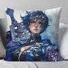 Kingdom Hearts Anime Aqua Pillow Case Fashion Square Pillowcase Bedroom Sofa Room Ins Decoration Leisure
