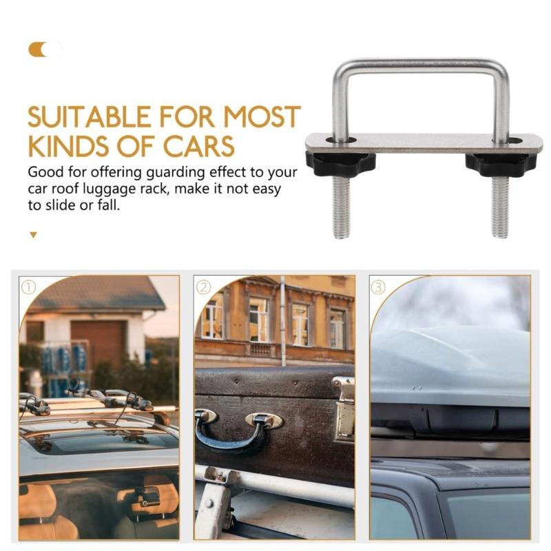 Heavy Duty Metal Roof Rack U Clamp Bracket Tool Less Installation for Vehicle Cargo Stabilization Equipment Stability
