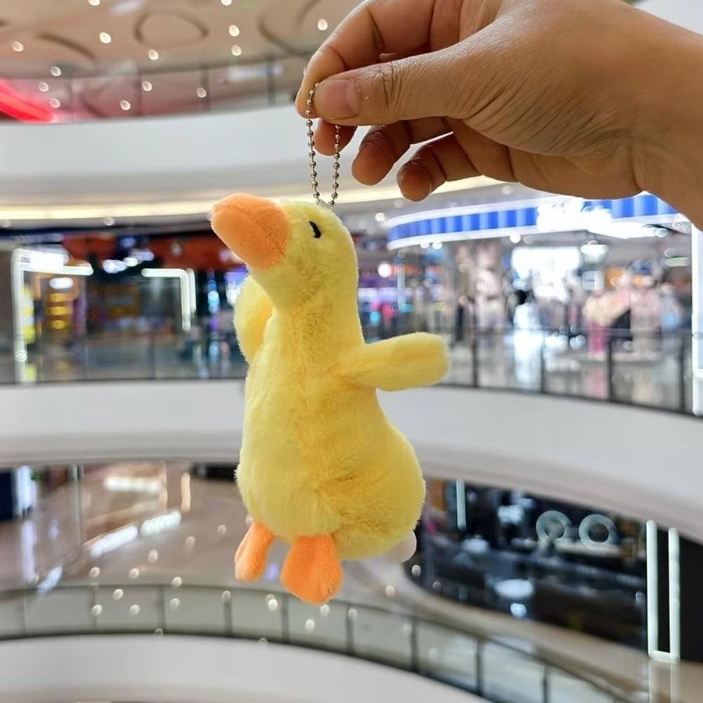 Plush Bag Plush Goose Keychain Pendant Yellow And White Colored Plush Bag Pendant