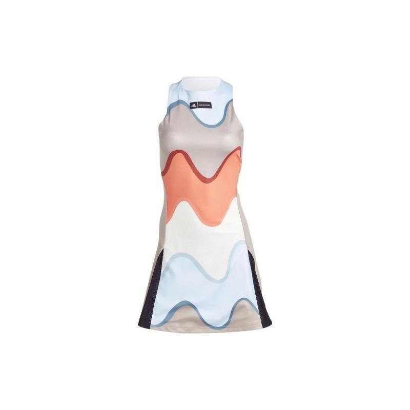 adidas Originals x Marimekko Damen Mehrfarbiges Halb-Koralle Tenniskleid HU1801