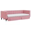 VidaXL Daybed with Trundle and Drawers Pink 80x200 Cm Velvet 3196759