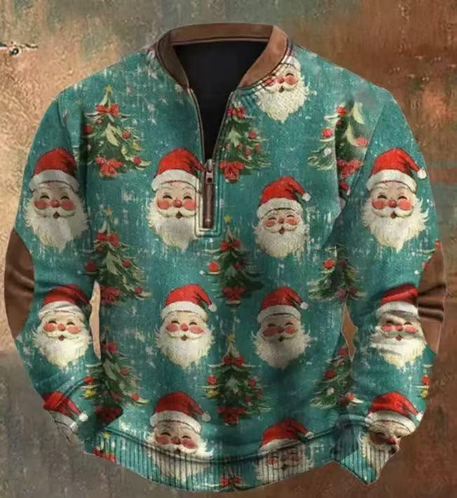 Men's Autumn 2025 Cartoon Santa Claus Hoodie