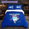 Erling Haaland 3-teiliges Bettwäscheset Weiches Bettbezug-Set mit Kissenbezügen Bedrucktes Schlafzimmer-Deko-Set für Zuhause