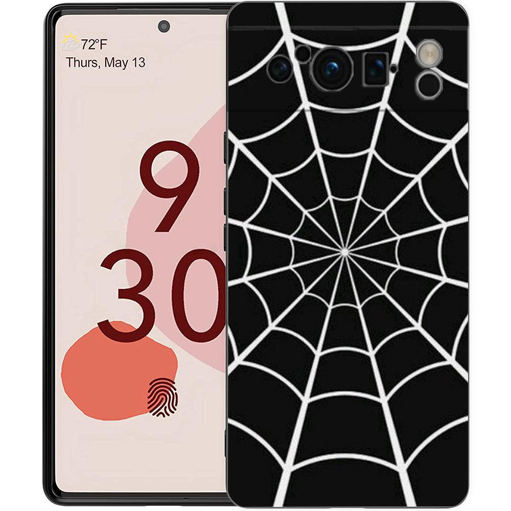 For Google Pixel 10 Pro Phone Case Pixel 9 Pro XL TPU Case Pixel 8 Pro 9A 8A 7A 7 6A 6 Pro Soft Cover Black Spider Web