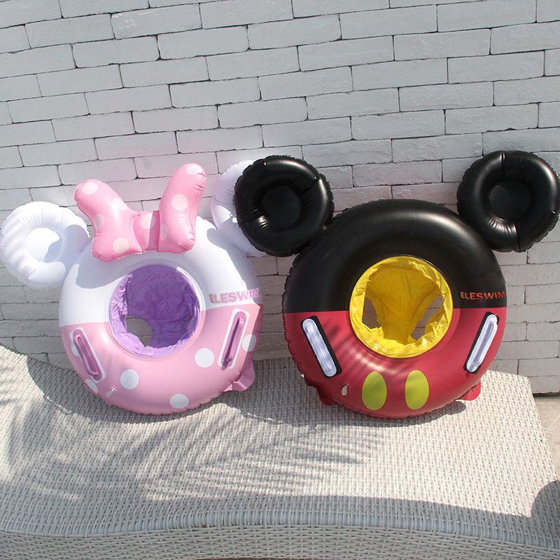 Pink Bow 3D Baby Inflatable Swim Ring with Handle and Seat